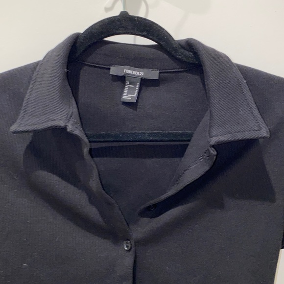 Forever 21 Short Sleeve Black Button Down - Picture 2 of 6